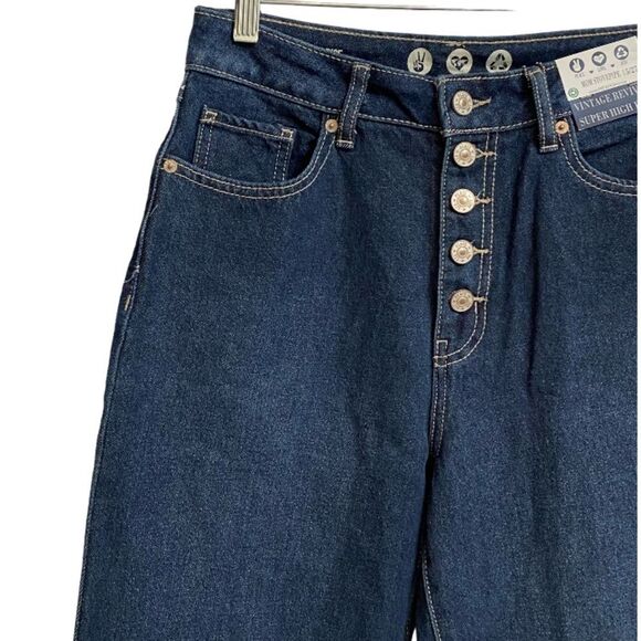 NWT Rewash High Rise Mom Jeans Women's Size 5/27 Stovepipe Button Fly Retro - Picture 3 of 13